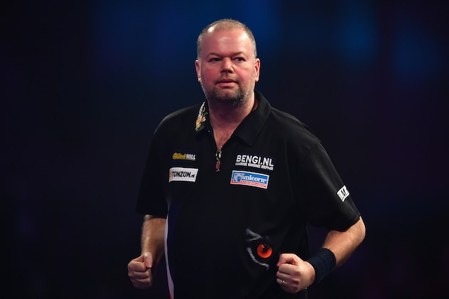 LONDON, ENGLAND - DECEMBER 20:  Raymond van Barneveld of the Netherlands reacts during the first round match against Robbie Green of Great Britain on day six of the 2017 William Hill PDC World Darts Championships at Alexandra Palace on December 20, 2016 in London, England. (Photo by Dan Mullan/Getty Images)