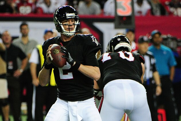 ATLANTA, GA - DECEMBER 18: Matt Ryan #2 of the Atlanta Falcons throws a pass during the second half against the San Francisco 49ers at the Georgia Dome on December 18, 2016 in Atlanta, Georgia. (Photo by Scott Cunningham/Getty Images)