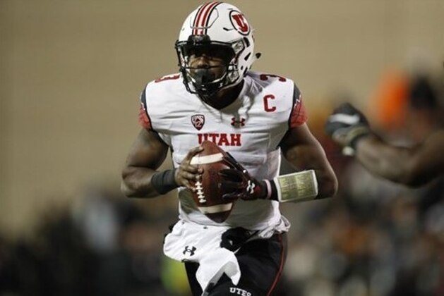 Utah Utes quarterback Troy Williams (3) in the second half of an NCAA college football game Saturday, Nov. 26, 2016, in Boulder, Colo. Colorado won 27-22. (AP Photo/David Zalubowski)