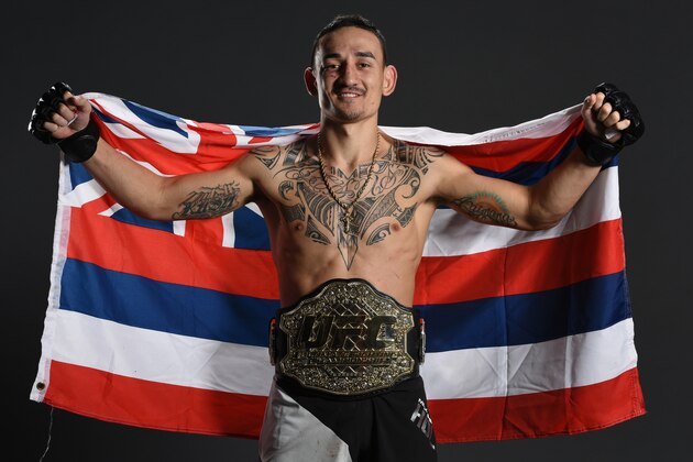 TORONTO, CANADA - DECEMBER 10:  Max Holloway poses for a portrait backstage after his victory over Anthony Pettis during the UFC 206 event inside the Air Canada Centre on December 10, 2016 in Toronto, Ontario, Canada. (Photo by Mike Roach/Zuffa LLC/Zuffa LLC via Getty Images)
