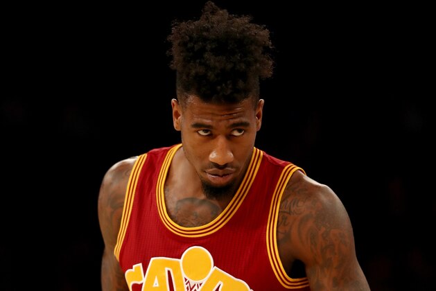 NEW YORK, NY - DECEMBER 07:  Iman Shumpert #4 of the Cleveland Cavaliers looks on in the first half against the New York Knicks at Madison Square Garden on December 7, 2016 in New York City. NOTE TO USER: User expressly acknowledges and agrees that, by downloading and or using this Photograph, user is consenting to the terms and conditions of the Getty Images License Agreement  (Photo by Elsa/Getty Images)