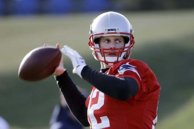 New England Patriots quarterback Tom Brady throws a pass during an NFL football team practice Wednesday, Dec. 21, 2016, in Foxborough, Mass. (AP Photo/Elise Amendola)