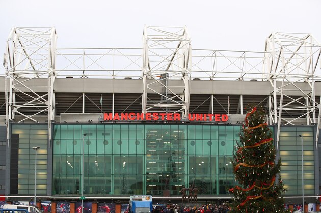 MANCHESTER, ENGLAND - DECEMBER 11:  A Christmas tree is seen outside the stadium prior to the Premier League match between Manchester United and Tottenham Hotspur at Old Trafford on December 11, 2016 in Manchester, England.  (Photo by Clive Brunskill/Getty Images)