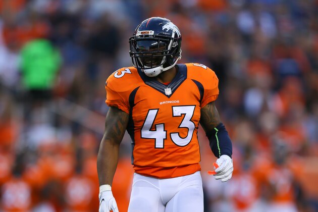 DENVER, CO - AUGUST 27:  Strong safety T.J. Ward #43 of the Denver Broncos in action against the Los Angeles Rams at Sports Authority Field at Mile High on August 27, 2016 in Denver, Colorado.  (Photo by Justin Edmonds/Getty Images)