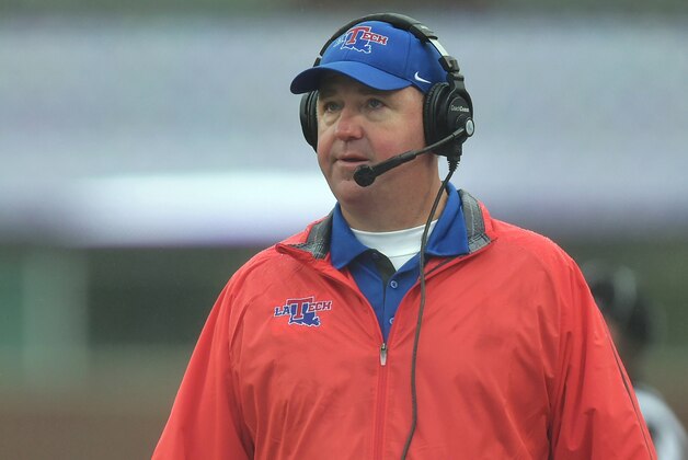 HUNTINGTON, WV - DECEMBER 06: Louisiana Tech Bulldogs head coach Skip Holtz watches from the sideline during the 3rd quarter against the Marshall Thundering Herd at Joan C. Edwards Stadium during the Conference USA championship game on December 6, 2014 in Huntington, West Virginia. The Thundering Herd defeat the Bulldogs 26-23. (Photo by Maddie Meyer/Getty Images)