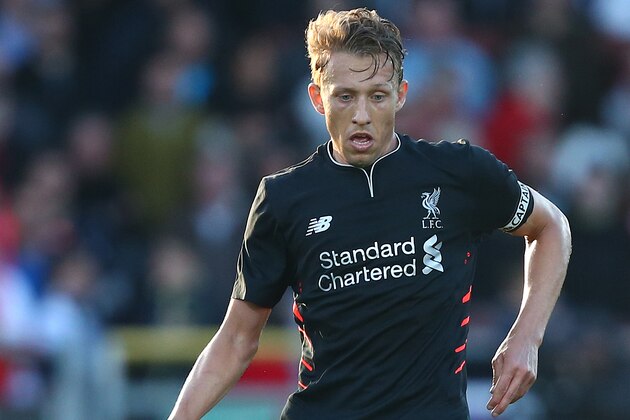 FLEETWOOD, ENGLAND - JULY 13: Lucas Leiva of Liverpool during the Pre-Season Friendly match between Fleetwood Town and Liverpool at Highbury Stadium on July 13, 2016 in Fleetwood, England. (Photo by Dave Thompson/Getty Images)