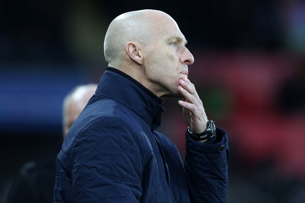 SWANSEA, WALES - DECEMBER 26: Swansea Citys head coach Bob Bradley during the Premier League match between Swansea City and West Ham United at The Liberty Stadium on December 26, 2016 in Swansea, Wales. (Photo by Athena Pictures/Getty Images)
