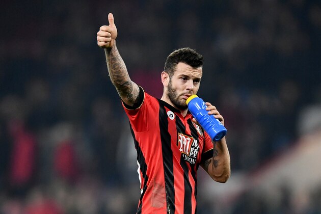 BOURNEMOUTH, ENGLAND - DECEMBER 13:  Jack Wilshere of AFC Bournemouth applauds the fans following his teams 1-0 victory during the Premier League match between AFC Bournemouth and Leicester City at the Vitality Stadium on December 13, 2016 in Bournemouth, England.  (Photo by Dan Mullan/Getty Images)