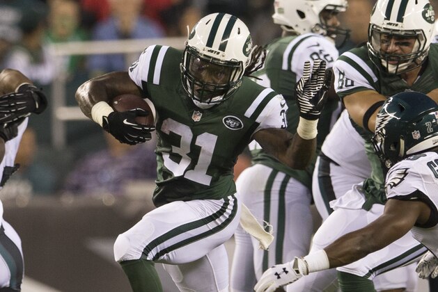 PHILADELPHIA, PA - SEPTEMBER 1: Khiry Robinson #31 of the New York Jets plays against the Philadelphia Eagles at Lincoln Financial Field on September 1, 2016 in Philadelphia, Pennsylvania. The Eagles defeated the Jets 14-6. (Photo by Mitchell Leff/Getty Images)