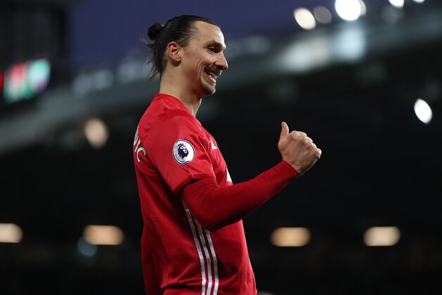 MANCHESTER, ENGLAND - DECEMBER 26: Zlatan Ibrahimovic of Manchester United during the Premier League match between Manchester United and Sunderland at Old Trafford on December 26, 2016 in Manchester, England. (Photo by James Baylis - AMA/Getty Images)