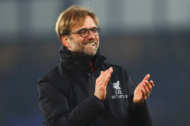 LIVERPOOL, ENGLAND - DECEMBER 19:  Jurgen Klopp manager of Liverpool celebrates victory after the Premier League match between Everton and Liverpool at Goodison Park on December 19, 2016 in Liverpool, England.  (Photo by Clive Brunskill/Getty Images)