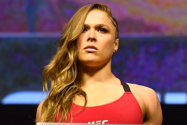 LAS VEGAS, NV - DECEMBER 29:  Ronda Rousey poses on the scale during the UFC 207 weigh-in at T-Mobile Arena on December 29, 2016 in Las Vegas, Nevada. (Photo by Josh Hedges/Zuffa LLC/Zuffa LLC via Getty Images)