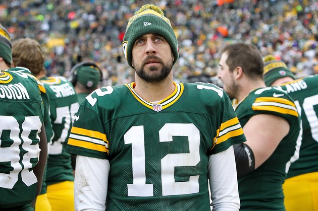 GREEN BAY, WI - DECEMBER 24:  Aaron Rodgers #12 of the Green Bay Packers stands on the sideline in the fourth quarter against the Minnesota Vikings at Lambeau Field on December 24, 2016 in Green Bay, Wisconsin. (Photo by Dylan Buell/Getty Images)