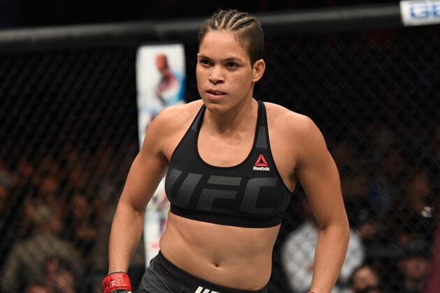 LAS VEGAS, NV - DECEMBER 30:  Amanda Nunes of Brazil prepares to face Ronda Rousey in their UFC women's bantamweight championship bout during the UFC 207 event at T-Mobile Arena on December 30, 2016 in Las Vegas, Nevada.  (Photo by Josh Hedges/Zuffa LLC/Zuffa LLC via Getty Images)