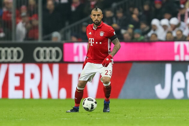 MUNICH, GERMANY - DECEMBER 21: Arturo Erasmo Vidal of Muenchen in action during the Bundesliga match between Bayern Muenchen and RB Leipzig at Allianz Arena on December 21, 2016 in Munich, Germany. (Photo by TF-Images/Getty Images)