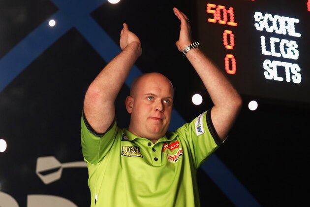 LONDON, ENGLAND - JANUARY 02:  Michael van Gerwen of The Netherlands walks on for the final of the 2017 William Hill PDC World Darts Championships at Alexandra Palace on January 2, 2017 in London, England.  (Photo by Bryn Lennon/Getty Images)