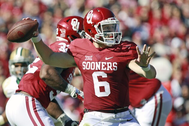 NORMAN, OK - NOVEMBER 12:  Quarterback Baker Mayfield