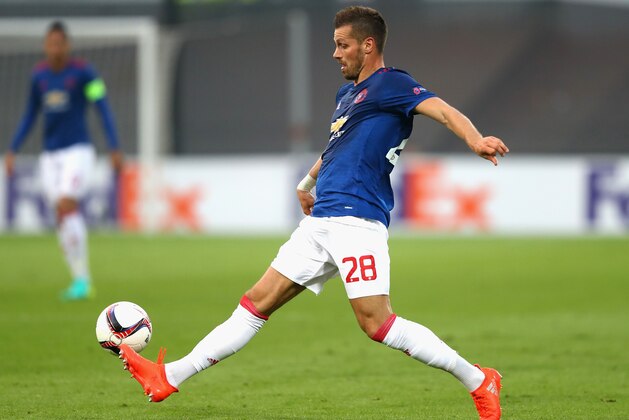 ROTTERDAM, NETHERLANDS - SEPTEMBER 15:  Morgan Schneiderlin of Manchester United in action during the UEFA Europa League Group A match between Feyenoord and Manchester United FC at Feijenoord Stadion on September 15, 2016 in Rotterdam, .  (Photo by Dean Mouhtaropoulos/Getty Images)