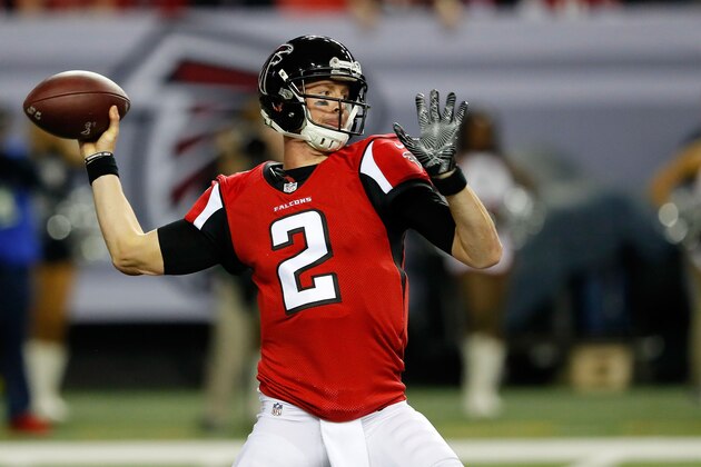 ATLANTA, GA - JANUARY 01: Matt Ryan #2 of the Atlanta Falcons throws a pass during the first half against the New Orleans Saints at the Georgia Dome on January 1, 2017 in Atlanta, Georgia. (Photo by Kevin C.  Cox/Getty Images)