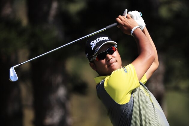 LAHAINA, HI - JANUARY 06:  Hideki Matsuyama of Japan plays his shot from the second tee during the second round of the SBS Tournament of Champions at the Plantation Course at Kapalua Golf Club on January 6, 2017 in Lahaina, Hawaii.  (Photo by Sam Greenwood/Getty Images)