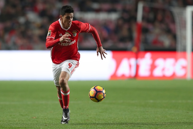 LISBON, PORTUGAL - DECEMBER 29: Benfica's forward Raul Jimenez from Mexico during the SL Benfica v FC Pacos de Ferreira - Portuguese Cup at Estadio da Luz on December 29, 2016 in Lisbon, Portugal.  (Photo by Carlos Rodrigues/Getty Images)