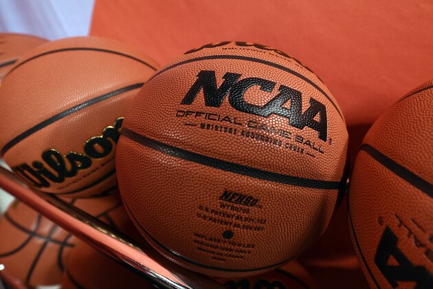 INDIANAPOLIS, IN - APRIL 03: Wilson NCAA basketballs are seen at Lucas Oil Stadium on April 3, 2015 in Indianapolis, Indiana. (Photo by Lance King/Getty Images)