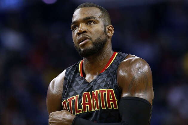 NEW ORLEANS, LA - JANUARY 05: Paul Millsap #4 of the Atlanta Hawks reacts during the second half of a game against the New Orleans Pelicans at the Smoothie King Center on January 5, 2017 in New Orleans, Louisiana. NOTE TO USER: User expressly acknowledges and agrees that, by downloading and or using this photograph, User is consenting to the terms and conditions of the Getty Images License Agreement.  (Photo by Jonathan Bachman/Getty Images)