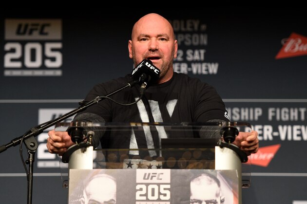 NEW YORK, NY - NOVEMBER 10:  UFC president Dana White hosts the UFC 205 press conference inside The Theater at Madison Square Garden on November 10, 2016 in New York City. (Photo by Jeff Bottari/Zuffa LLC/Zuffa LLC via Getty Images)