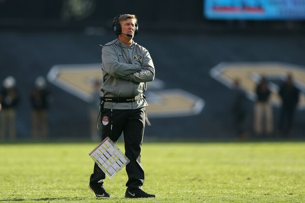 BOULDER, CO - NOVEMBER 19: Head Coach Mike MacIntyre looks on from the field during the second quarter against the Washington State Cougars at Folsom Field on November 19, 2016 in Boulder, Colorado. (Photo by Justin Edmonds/Getty Images) BOULDER, CO - NOVEMBER 19: Head Coach Mike MacIntyre looks on from the field during the second quarter against the Washington State Cougars at Folsom Field on November 19, 2016 in Boulder, Colorado. (Photo by Justin Edmonds/Getty Images)
