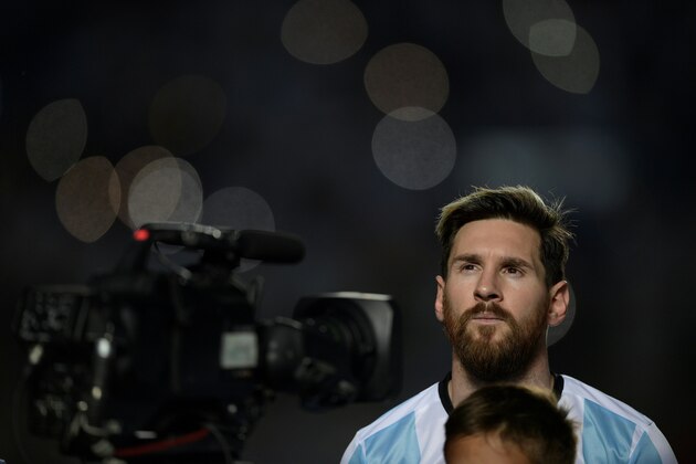 Argentina's Lionel Messi is pictured before the start of the 2018 FIFA World Cup qualifier football match against Colombia in San Juan, Argentina, on November 15, 2016. / AFP / Juan MABROMATA (Photo credit should read JUAN MABROMATA/AFP/Getty Images) Argentina's Lionel Messi is pictured before the start of the 2018 FIFA World Cup qualifier football match against Colombia in San Juan, Argentina, on November 15, 2016. / AFP / Juan MABROMATA (Photo credit should read JUAN MABROMATA/AFP/Getty Images)