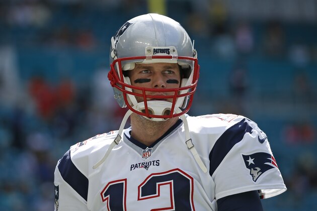 MIAMI GARDENS, FL - JANUARY 1: Tom Brady #12 of the New England Patriots warms up prior to the game against the Miami Dolphins on January 1, 2017 at Hard Rock Stadium in Miami Gardens, Florida. The Patriots defeated the Dolphins 35-14. (Photo by Joel Auerbach/Getty Images)