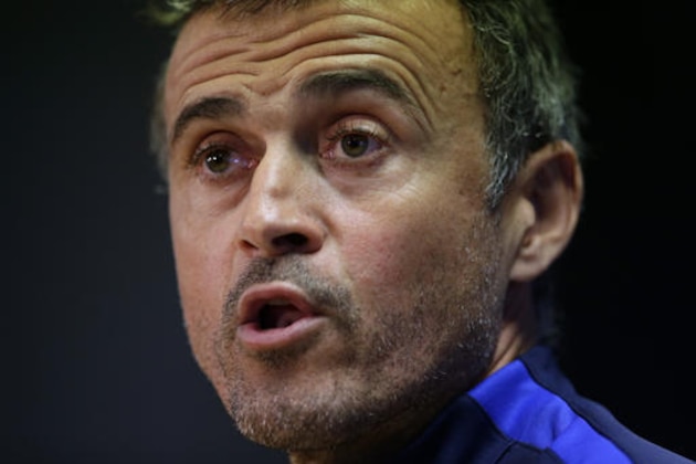 FC Barcelona's coach Luis Enrique speaks during a press conference at the Sports Center FC Barcelona Joan Gamper in Sant Joan Despi, Spain, Monday, Dec. 5, 2016. FC Barcelona will play against Borussia Monchengladbach in a Champions League Group C soccer match on Tuesday. (AP Photo/Manu Fernandez)