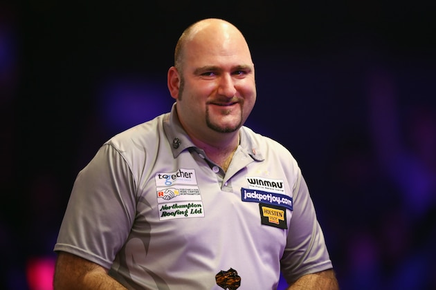 FRIMLEY, ENGLAND - JANUARY 12:  Scott Waites of Great Britain reacts during his match against Mark McGeeney during day six of the BDO Lakeside World Professional Darts Championships on January 12, 2017 in Frimley, England.  (Photo by Bryn Lennon/Getty Images)