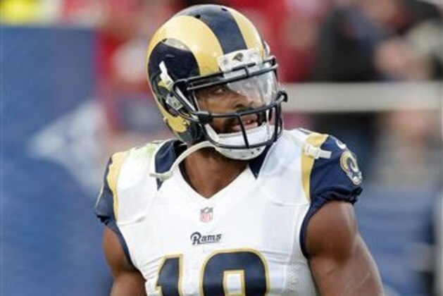 Los Angeles Rams wide receiver Kenny Britt (18) on the field in the third quarter of a game against the Atlanta Falcons played at the Los Angeles Memorial Coliseum in Los Angeles on Sunday, December 11, 2016. (AP Photo/John Cordes)