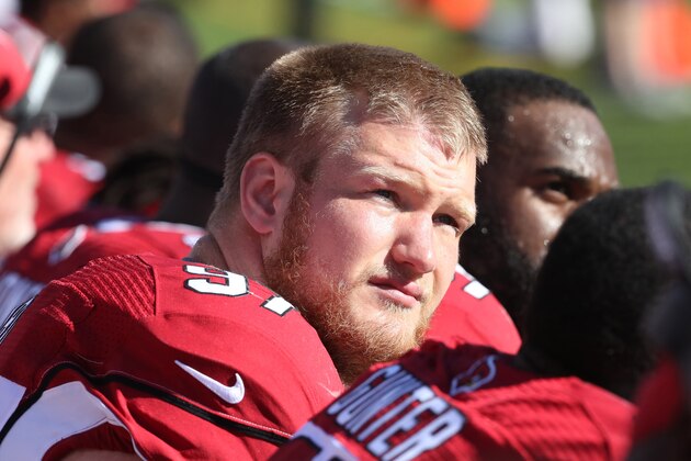 ORCHARD PARK, NY - SEPTEMBER 25: Josh Mauro #97 of the Arizona Cardinals looks on from the bench during NFL game action against the Buffalo Bills at New Era Field on September 25, 2016 in Orchard Park, New York. (Photo by Tom Szczerbowski/Getty Images)
