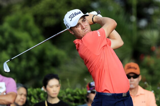 HONOLULU, HI - JANUARY 12:  Justin Thomas of the United States plays his shot from the 15th tee during the first round of the Sony Open In Hawaii at Waialae Country Club on January 12, 2017 in Honolulu, Hawaii.  (Photo by Sam Greenwood/Getty Images)