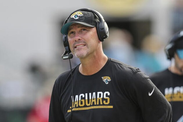 Jacksonville Jaguars head coach Gus Bradley looks up at the monitor during the second half of an NFL football game against the Denver Broncos in Jacksonville, Fla., Sunday, Dec. 4, 2016. (AP Photo/Gary McCullough) Jacksonville Jaguars head coach Gus Bradley looks up at the monitor during the second half of an NFL football game against the Denver Broncos in Jacksonville, Fla., Sunday, Dec. 4, 2016. (AP Photo/Gary McCullough)