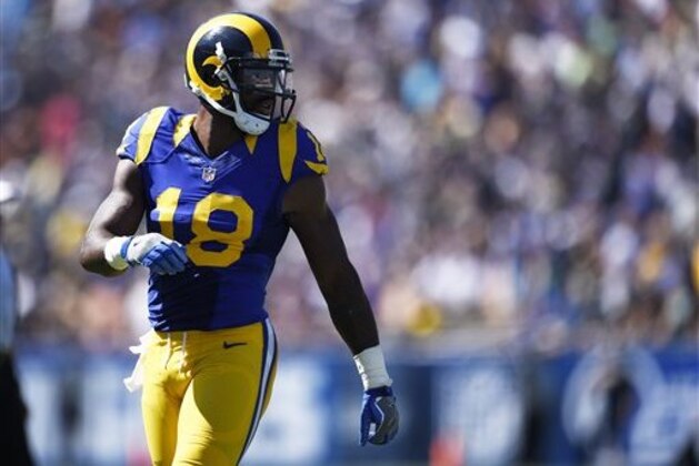 Los Angeles Rams wide receiver Kenny Britt (18) in action during the first half an NFL football game against the Seattle Seahawks at the Los Angeles Memorial Coliseum, Sunday, Sept. 18, 2016, in Los Angeles. (AP Photo/Kelvin Kuo)