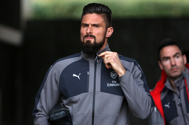 SWANSEA, WALES - JANUARY 14: Olivier Giroud of Arsenal of Arsenal prior to kick off of the Premier League match between Swansea City and Arsenal at The Liberty Stadium on January 14, 2017 in Swansea, Wales. (Photo by Athena Pictures/Getty Images)
