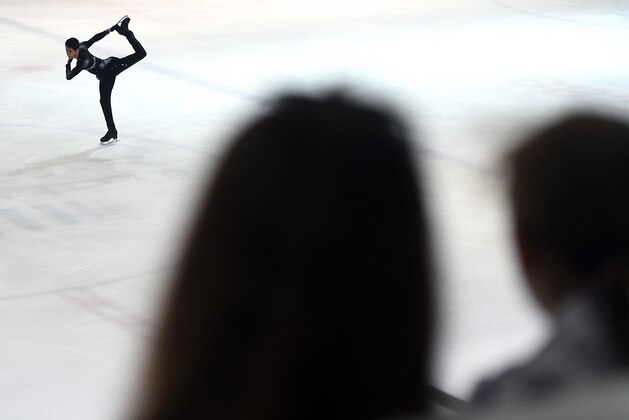 ABU DHABI, UNITED ARAB EMIRATES - JANUARY 07:  Chafik Besseghier of France competes during FBMA Trophy for Figure Skating 2017 at Zayed Sports City on January 7, 2017 in Abu Dhabi, United Arab Emirates.  (Photo by Tom Dulat/Getty Images)