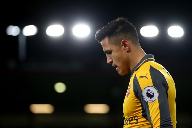 BOURNEMOUTH, ENGLAND - JANUARY 03: Alexis Sanchez of Arsenal during the Premier League match between AFC Bournemouth and Arsenal at Vitality Stadium on January 3, 2017 in Bournemouth, England. (Photo by Catherine Ivill - AMA/Getty Images)