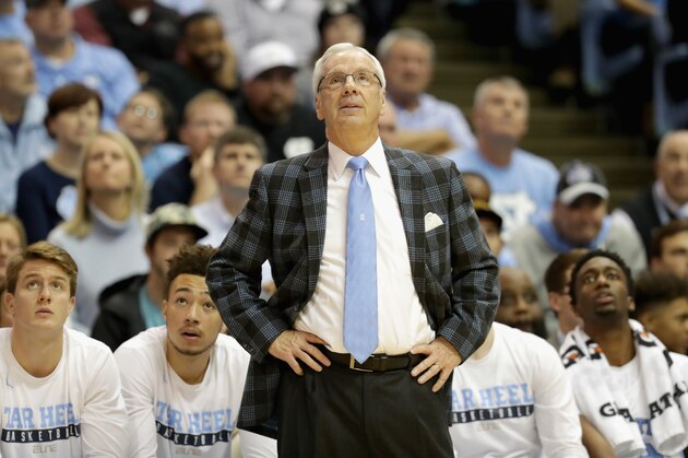 CHAPEL HILL, NC - JANUARY 16:  Head coach Roy Williams of the North Carolina Tar Heels watches on against the Syracuse Orange during their game at the Dean Smith Center on January 16, 2017 in Chapel Hill, North Carolina.  (Photo by Streeter Lecka/Getty Images)