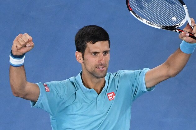 Serbia's Novak Djokovic celebrates his win against Spain's Fernando Verdasco during their men's singles match on day two of the Australian Open tennis tournament in Melbourne on January 17, 2017. / AFP / WILLIAM WEST / IMAGE RESTRICTED TO EDITORIAL USE - STRICTLY NO COMMERCIAL USE (Photo credit should read WILLIAM WEST/AFP/Getty Images) Serbia's Novak Djokovic celebrates his win against Spain's Fernando Verdasco during their men's singles match on day two of the Australian Open tennis tournament in Melbourne on January 17, 2017. / AFP / WILLIAM WEST / IMAGE RESTRICTED TO EDITORIAL USE - STRICTLY NO COMMERCIAL USE (Photo credit should read WILLIAM WEST/AFP/Getty Images)