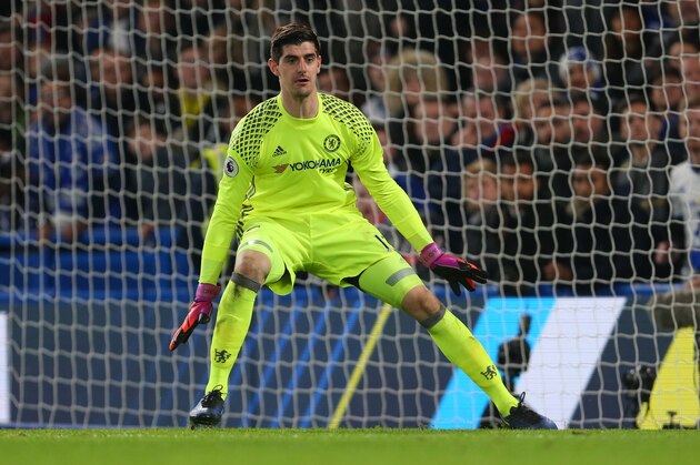 LONDON, ENGLAND - DECEMBER 31: Thibaut Courtois of Chelsea during the Premier League match between Chelsea and Stoke City at Stamford Bridge on December 31, 2016 in London, England. (Photo by Catherine Ivill - AMA/Getty Images)