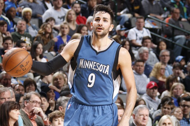 DALLAS, TX - JANUARY 15: Ricky Rubio #9 of the Minnesota Timberwolves handles the ball against the Dallas Mavericks on January 15, 2017 at the American Airlines Center in Dallas, Texas. NOTE TO USER: User expressly acknowledges and agrees that, by downloading and or using this photograph, User is consenting to the terms and conditions of the Getty Images License Agreement. Mandatory Copyright Notice: Copyright 2017 NBAE (Photo by Danny Bollinger/NBAE via Getty Images)