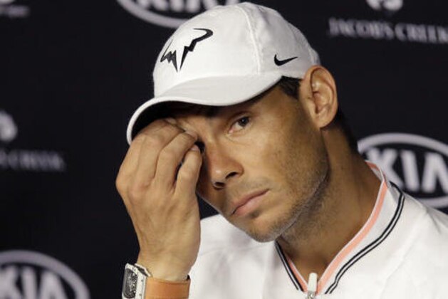 Spain's Rafael Nadal answers a question during a press conference ahead of the Australian Open tennis championships in Melbourne, Australia, Sunday, Jan. 15, 2017. (AP Photo/Dita Alangkara)