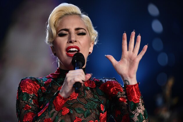 US singer Lady Gaga performs during the 2016 Victoria's Secret Fashion Show at the Grand Palais in Paris on November 30, 2016.  / AFP / Martin BUREAU / RESTRICTED TO EDITORIAL USE        (Photo credit should read MARTIN BUREAU/AFP/Getty Images)