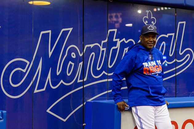 MONTREAL, QC - APRIL 01:  Former Montreal Expo Tim Raines poses for a photo during the MLB spring training game between the Toronto Blue Jays and the Boston Red Sox at Olympic Stadium on April 1, 2016 in Montreal, Quebec, Canada.  (Photo by Minas Panagiotakis/Getty Images)