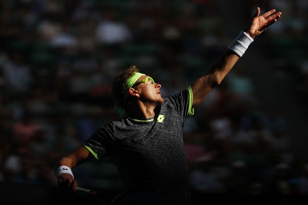MELBOURNE, AUSTRALIA - JANUARY 19: Denis Istomin of Uzbekistan serves in his second round match against Novak Djokovic of Serbia on day four of the 2017 Australian Open at Melbourne Park on January 19, 2017 in Melbourne, Australia. (Photo by Ryan Pierse - Pool/Getty Images) MELBOURNE, AUSTRALIA - JANUARY 19: Denis Istomin of Uzbekistan serves in his second round match against Novak Djokovic of Serbia on day four of the 2017 Australian Open at Melbourne Park on January 19, 2017 in Melbourne, Australia. (Photo by Ryan Pierse - Pool/Getty Images)
