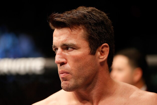 LAS VEGAS, NV - NOVEMBER 16:  Chael Sonnen prepares to face Rashad Evans in their light heavyweight bout during the UFC 167 event inside the MGM Grand Garden Arena on November 16, 2013 in Las Vegas, Nevada. (Photo by Josh Hedges/Zuffa LLC/Zuffa LLC via Getty Images)